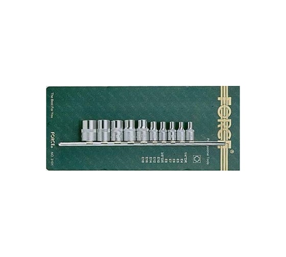 Набор головок Е-профиль 1/4" и 3/8" FORCE 3101