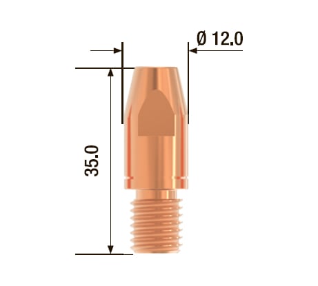 Наконечник контактный CuCrZr (25 шт; M10; 35 мм; 1.0 мм) FUBAG FB.CTM10.35-10