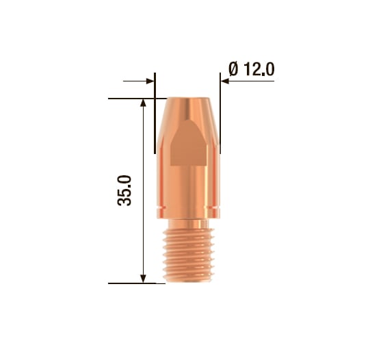 Наконечник контактный CuCrZr (25 шт; M10; 35 мм; 1.0 мм) FUBAG FB.CTM10.35-10 1