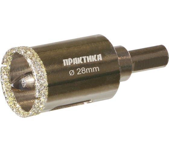 Коронка алмазная по керамограниту/керамике Профи (28х70 мм) ПРАКТИКА 917-606 15897100