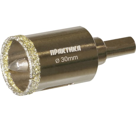 Коронка алмазная по керамограниту/керамике Профи (30х70 мм) ПРАКТИКА 917-613