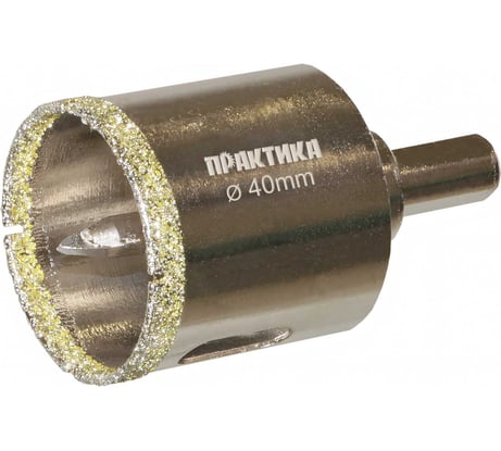 Коронка алмазная по керамограниту/керамике Профи (40х70 мм) ПРАКТИКА 917-651