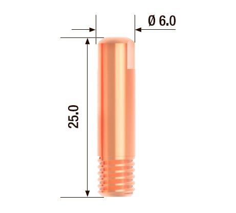 Наконечник контактный ECU (10 шт блистер; 0.9 мм; M6; 25 мм) FUBAG FB.CTM6.25-09