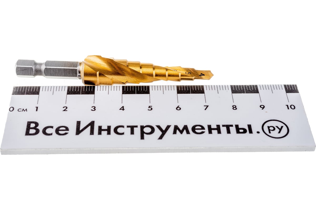 Сверло ступенчатое (4-12 мм; HSS-TiN) MATRIX 72353 - выгодная цена ...