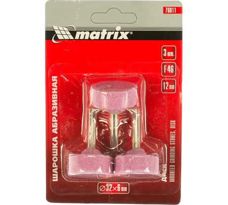 Шарошка абразивная (3 шт; 32x12x6 мм; F46; диск) MATRIX 76011