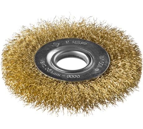 Щетка дисковая (100х22 мм; витая стальная латунированная проволока 0.3 мм) ЗУБР 35187-100_z01