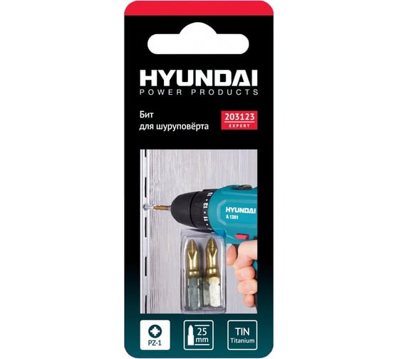 Биты (2 шт; PZ1; 25 мм; TIN) для шуруповертов HYUNDAI 203123 1