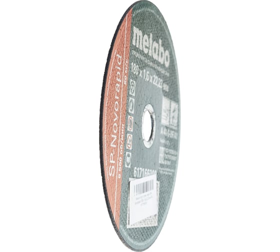 Круг отрезной по нержавеющей стали 180x1.6x22,23 мм Metabo SP-Novorapid RU 617166000