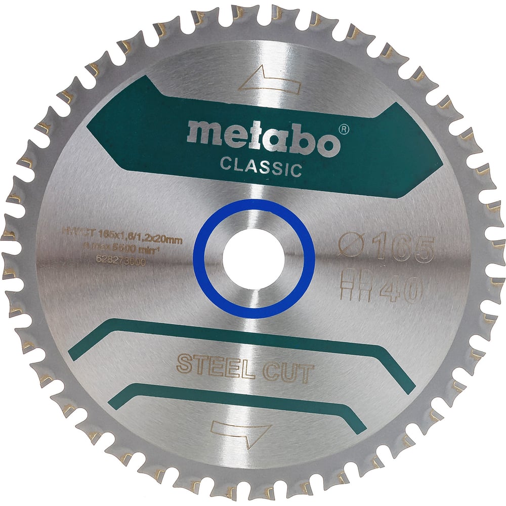 Пильный диск по металлу 165x20 мм, Z40, WZ 4 Metabo SteelCutClassic ...