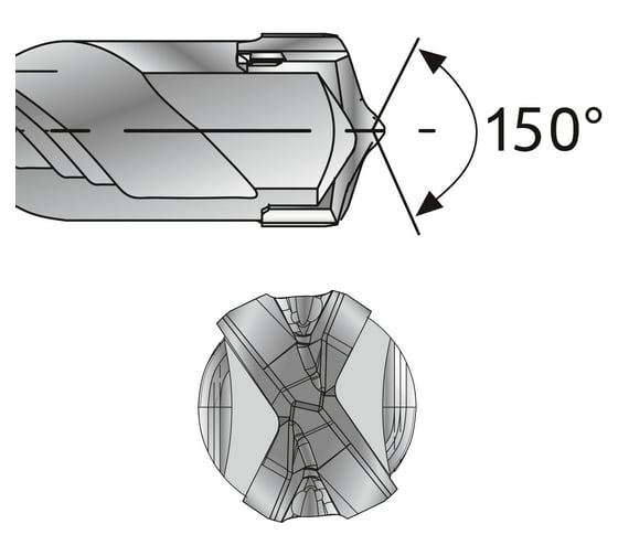 Бур SDS-plus 8,0х210х150 мм 4 резца KEIL TURBOHEAD Xpro 251080210