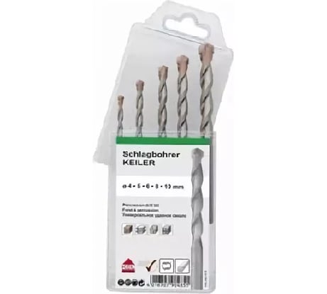 Набор сверл по камню 4.0-5.0-6.0-8.0-10.0 мм KEIL KEILER 150350410