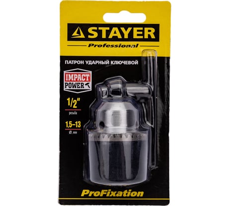 Патрон ударный ключевой 1/2", 1,5-13 мм STAYER 29055-13-1/2