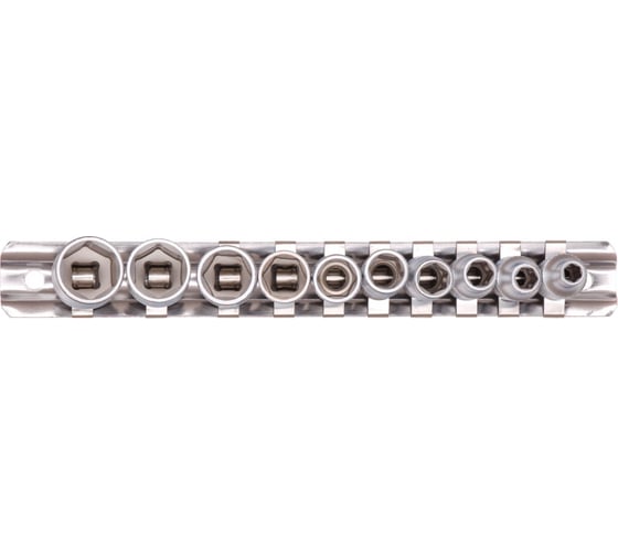 Набор торцевых головок 1/4", 6-ти гр CrV, 4-13 мм, 10 шт. STELS 13602