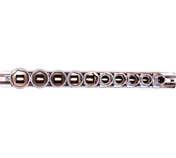 Набор торцевых головок 3/8", 6-ти гр CrV, 8-19 мм, 10 шт. STELS 13601