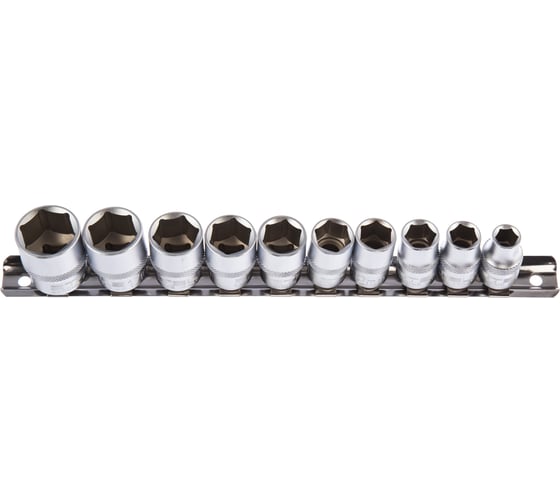 Набор торцевых головок 3/8", 6-ти гр CrV, 8-19 мм, 10 шт. STELS 13601