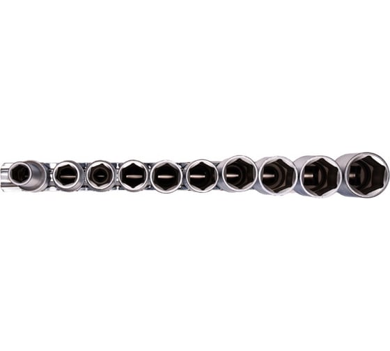 Набор удлиненных торцевых головок 1/2", 6-ти гр CrV, 10-22 мм, 10 шт. STELS 13603