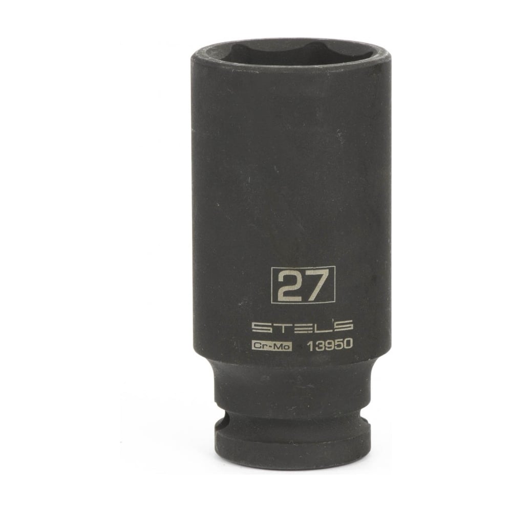 Головка ударная удлиненная шестигранная, 27 мм, 1/2", CrMo STELS 13950 ...