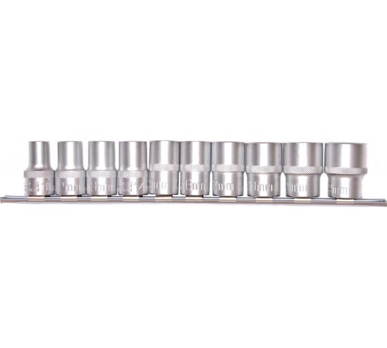 Набор торцевых головок, 1/2", 12-ти гр CrV, 10-22 мм, 10 шт. STELS 13638