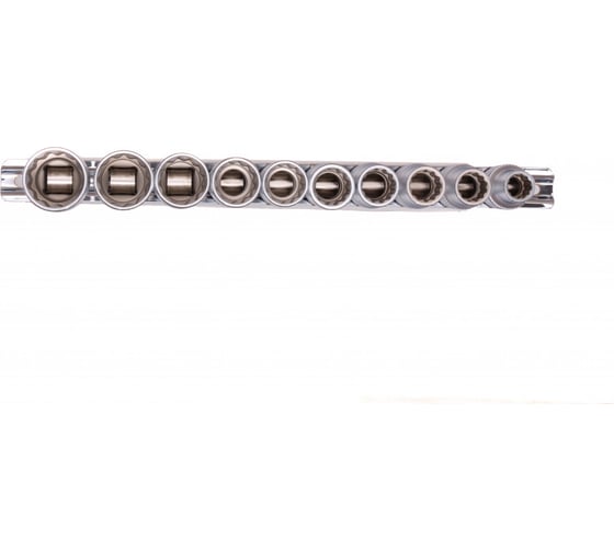 Набор торцевых головок, 1/2", 12-ти гр CrV, 10-22 мм, 10 шт. STELS 13638