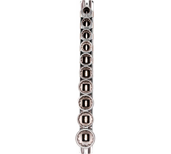 Набор универсальных торцевых головок 3/8", Spline, CrV, 8-19 мм, 10 шт. STELS 13639