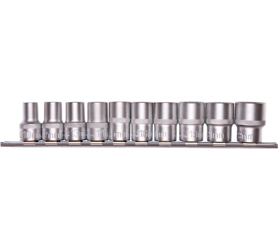 Набор торцевых головок 1/2", 6-ти гр CrV, 10-22 мм, 10 шт. STELS 13600 1