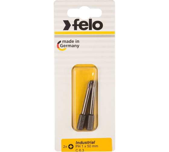 Бита крестовая PH 1X50, 2 шт в блистере Felo 02201536