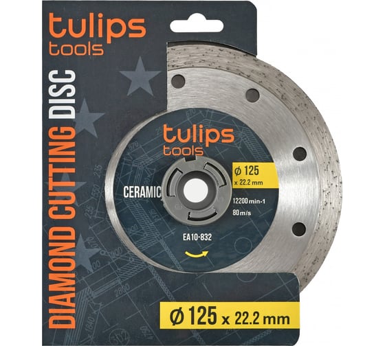Диск алмазный сплошной 125х22.2 мм Tulips tools EA10-832