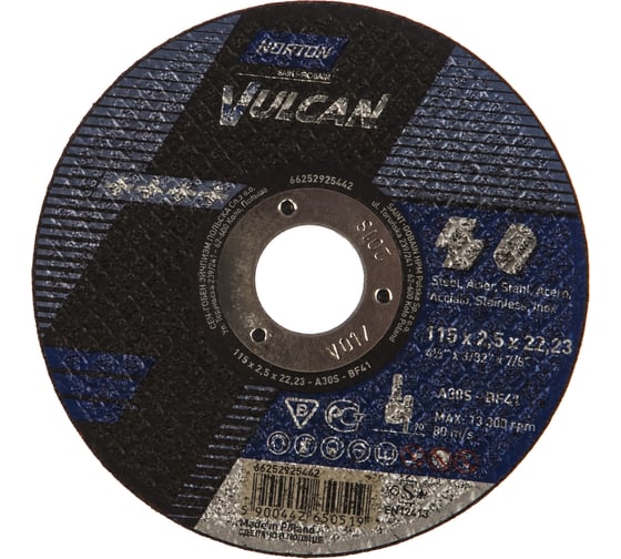 Круг отрезной по нержавейке/металлу NV 41 (115x2.5x22.23 мм; 80 м/сек) Norton 66252925442