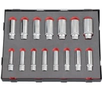 Набор 6-гранных головок 1/2", L=77 мм, 10-30 мм, 15 шт. FORCE K41513