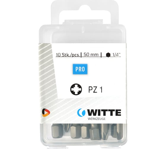 Бита PZ1 х 50 мм (10 шт.) WITTE 427545200 