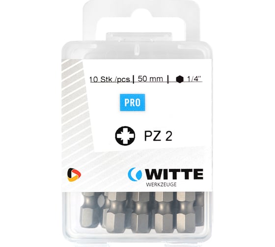 Бита PZ2 х 50 мм (10 шт.) WITTE 427546200