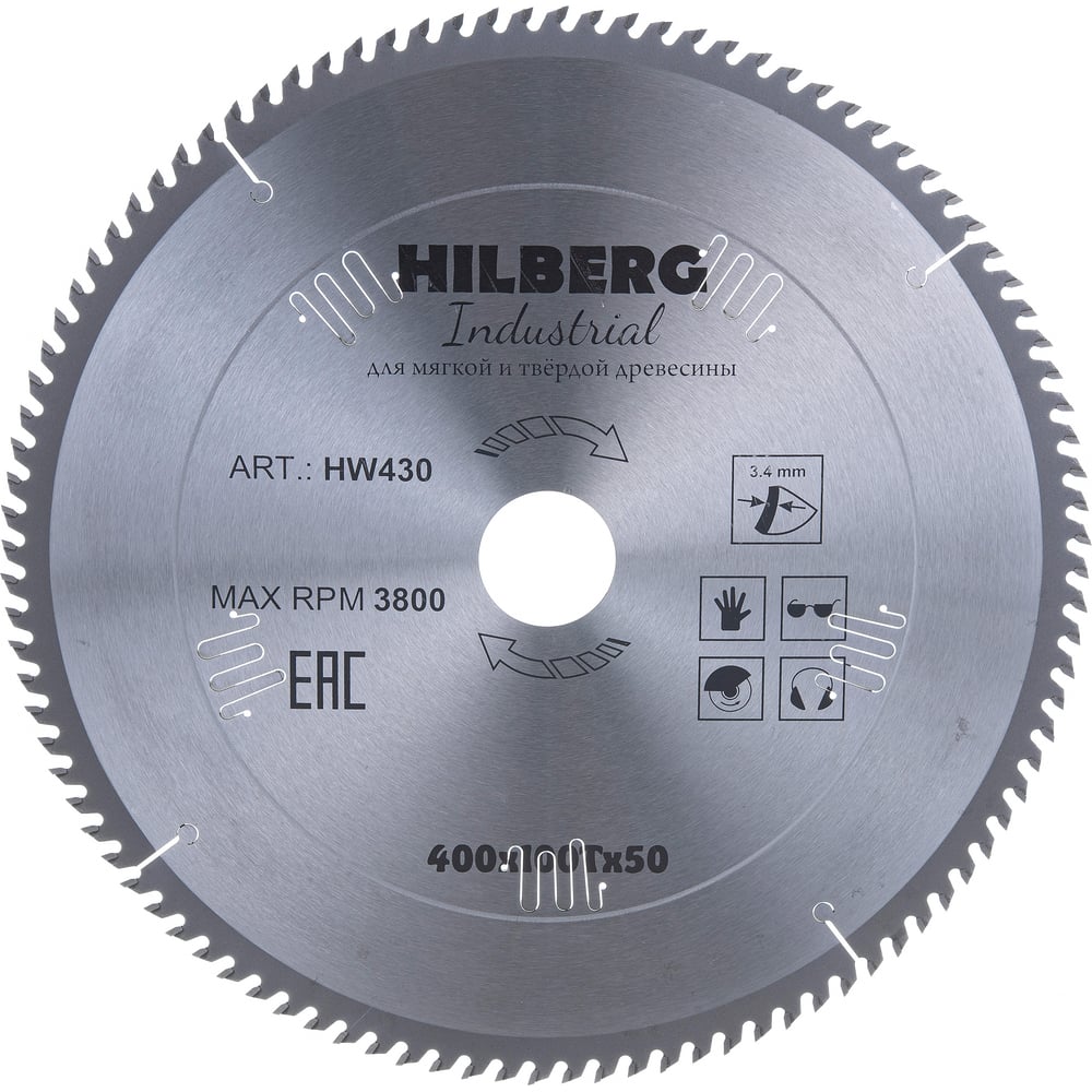 Диск пильный по дереву Industrial (400х50 мм; 100Т) Hilberg HW430 ...