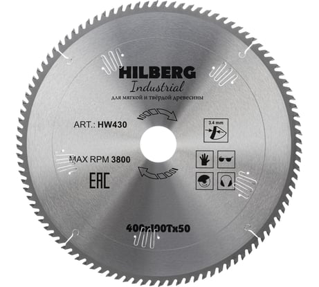 Диск пильный Hilberg Industrial Дерево 40050100Т HW430