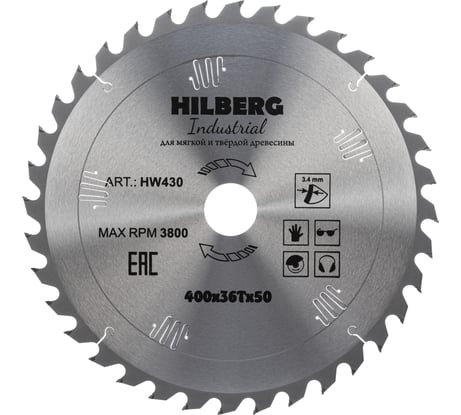 Диск пильный Hilberg Industrial Дерево 4005036Т HW410