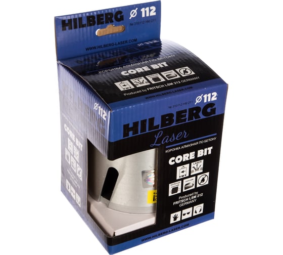 Коронка алмазная по бетону Laser 112 мм Hilberg HM211