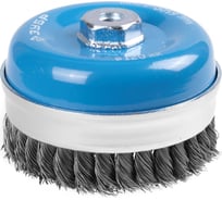 Щетка чашечная усиленная ЭКСПЕРТ (120 мм; 0.5 мм плетеные пучки стальной проволоки) для УШМ ЗУБР 3527-120_z01