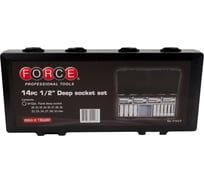 Набор длинных головок 12-ти гранных, 1/2", 77 мм, 14 шт. FORCE 4143-9