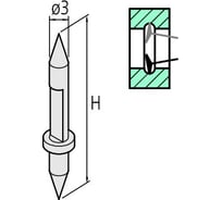 Щуп H=20mm; 30°, 2-стороний конический MITUTOYO 12AAM095