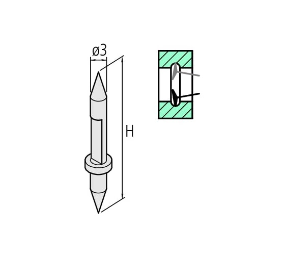 Щуп H=20mm; 30°, 2-стороний конический MITUTOYO 12AAM095