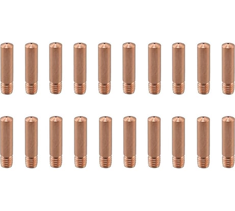 Наконечник токопроводящий 20 шт, CU-E, М6x25 мм, d=1.0 мм для горелок mig/mag энаргит CU-E-M6-25-10-20