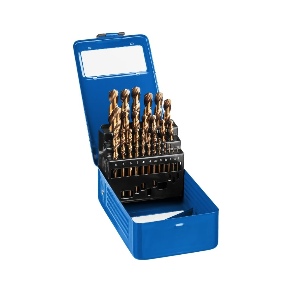 Набор сверл по металлу ЗУБР Кобальт 25 шт, 1-13 мм, сталь Р6М5К5 29626 ...
