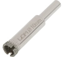 Сверло алмазное по стеклу и керамике цилиндрический хвостовик, 10x55 мм ЛОМ 1935828