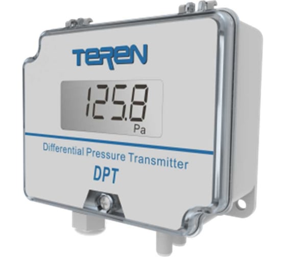 Датчик перепада давления 0-250/500/1000 Pa, RS485/Modbus LCD дисплей Teren DPT381 1
