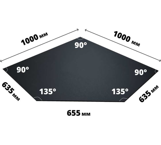 Предтопочный (притопочный) лист 1000x1000 мм, Ст3, 2 мм РОССТИН НФ-00021391