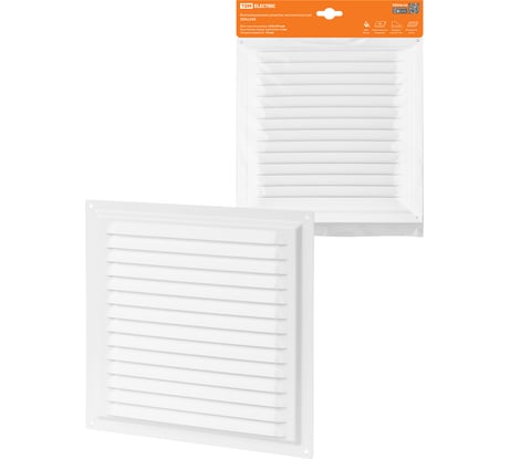 Решетка металлическая 250x250, белая, с покрытием полимерной эмалью TDM ELECTRIC SQ1807-0704