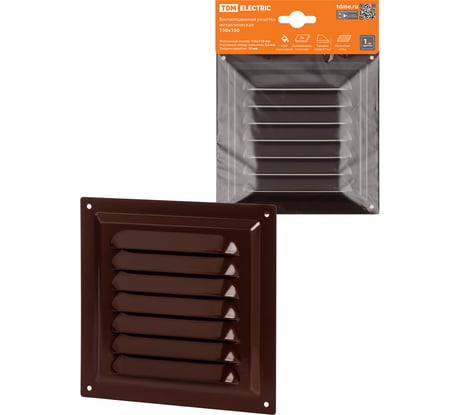 Решетка вентиляционная TDM ELECTRIC 150х150 металл с покрытием эмалью SQ1807-0707