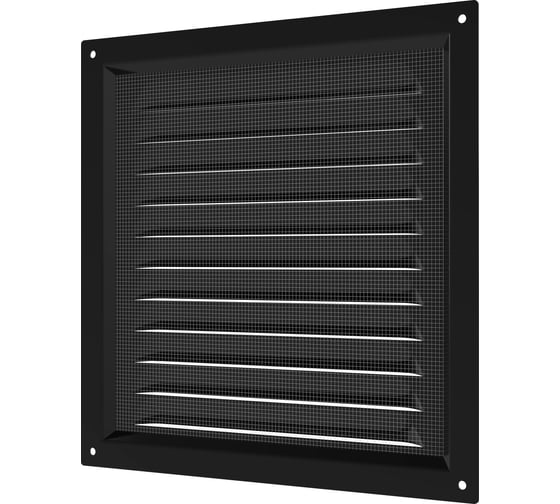 Решетка вентиляционная 2020мэ black, МЭ сетка, 200x200 мм, окраш.сталь black ERA 90-08229