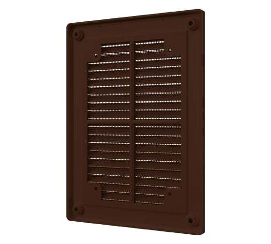 Решетка вентиляционная 1520р кор, P сетка разъемная, 150x200 мм, пластик brown ERA 90-08208