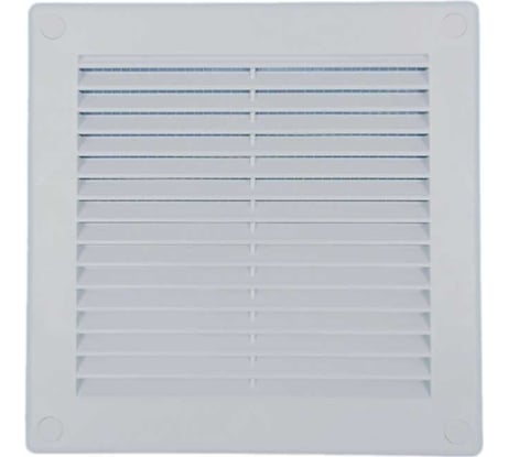 Решетка вентиляционная вытяжная TRU 175х175 мм, с сеткой, пластик, белая ВИЕНТО 1717TRU