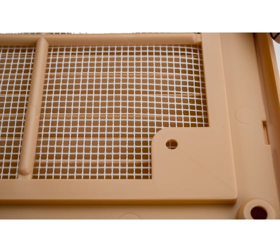 Разъемная решетка с москитной сеткой TDM ELECTRIC ЭКО 150х150 мм бежевая SQ1807-0075